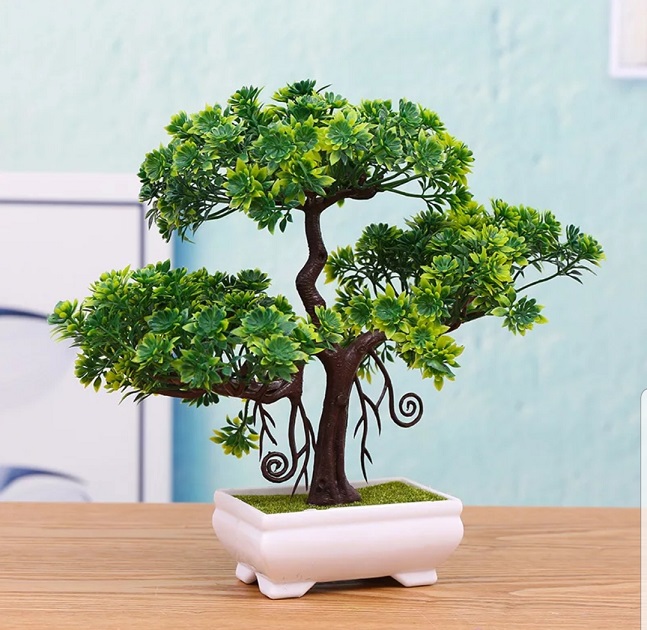 Green Artificial Bonsai Decorative Flowers Plants