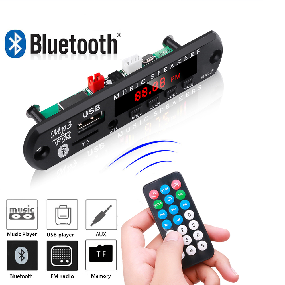 5V Bluetooth Car Kit FM Radio Wireless Receiver Mp3 Player Decoder Board USB 3.5MM TF card AUX DIY Car Speaker Modification in Pakistan