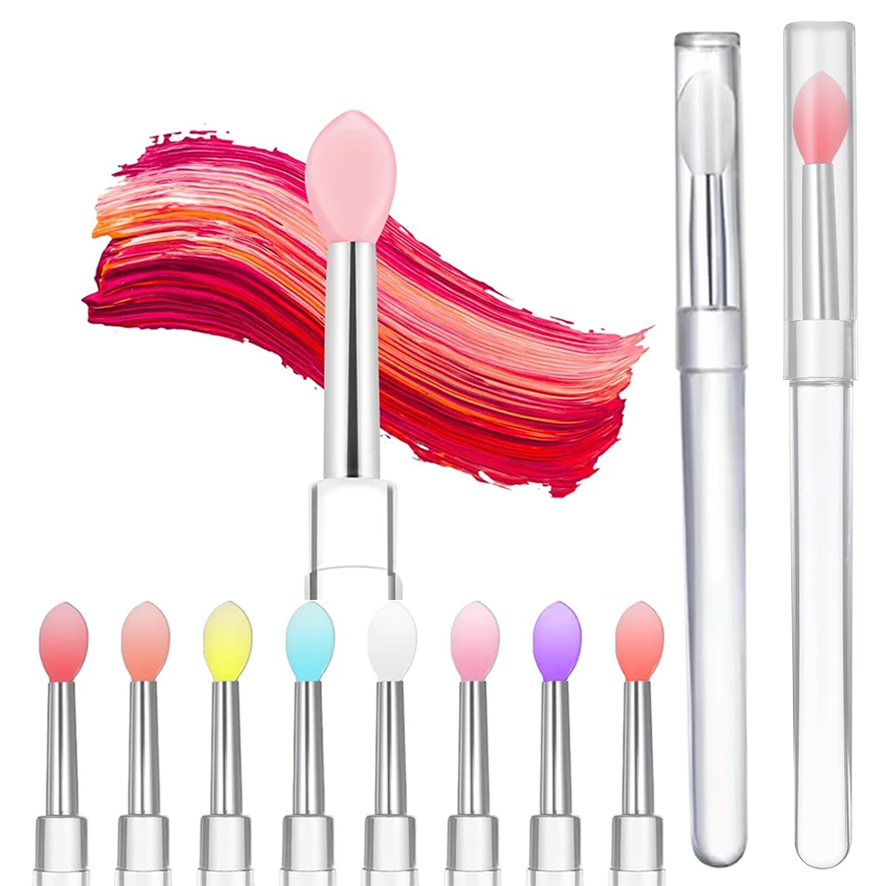 3/5/10PCS Reusable Lip Brush Silicone Lip Mask Applicator Transparent Lipstick Tool For Lip Gloss Eyeshadow Brushes Makeup Tools