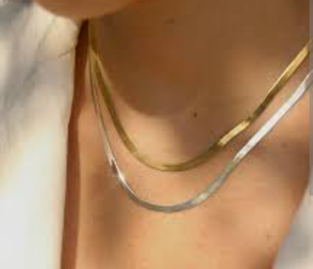 Snake Chain Golden And Silver Color Regular Use For Unisex Jewelry