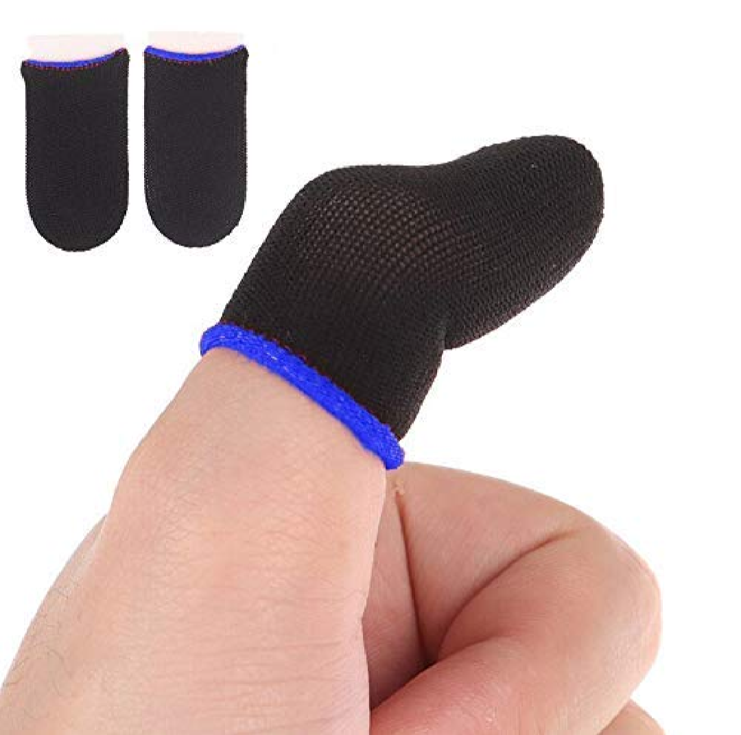 Hands fingers sleeve of PUBG Thumb Gloves are Anti-Sweat Breathable Mobile Gaming Hand Finger Sleeves to Improve Gaming Experience for Mobile Gamers Free Size Fits All Touch Screen Carbon Fiber Finger Sleeves For PUBG Mobile Games
