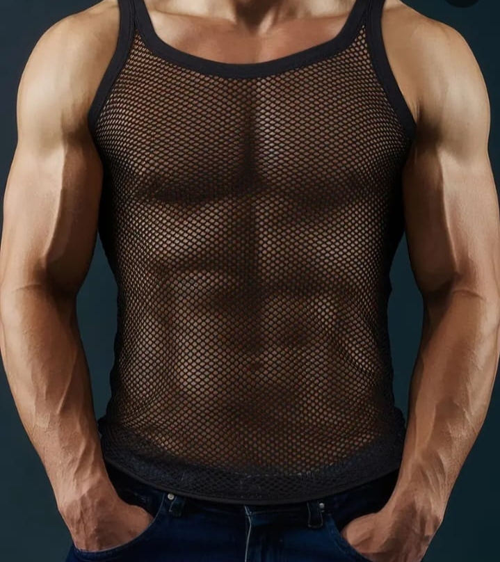STYLISH AND UNIQUE DAILY CAUSUAL WEARING MENS SUMMER MESH TOP.SHIRT