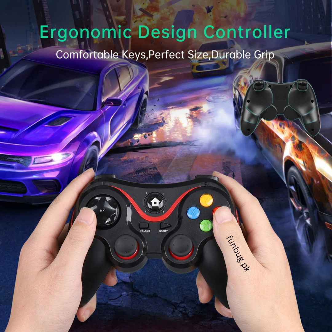 【6-in-1】 Universal Wireless Bluetooth Gaming Controller ~ Joystick Joypad Gamepad for PlayStation, PC, Computer, Laptop, Mobile, Android, TV Box, Nintendo Switch ~ Dual Shock Vibration ~ Wireless PS3 Controller Remote~ By FunBug