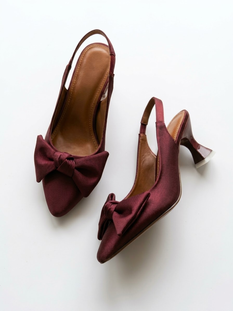 Stylish Bow heels coat shoes for women I Pointed Toe Slingback Party Wear Heels Trendy Casual & Formal Footwear
