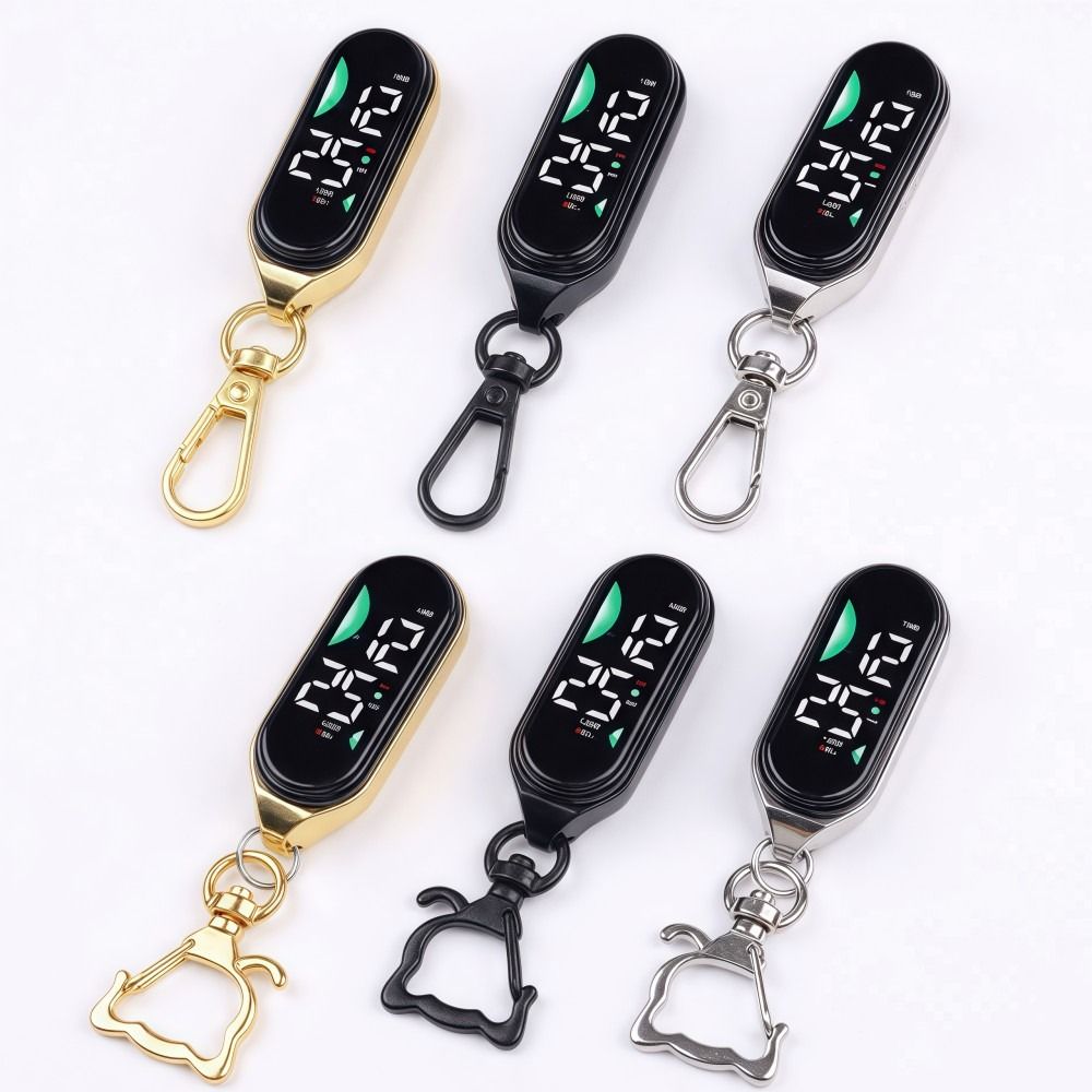 LED Electronic Hanging Watch Portable Waterproof Pocket Watch Digital Display Carabiner Luminous Pocket Watch Kids Adults