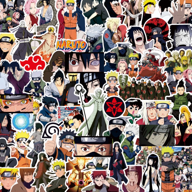 Black and White Sketch Naruto Uzumaki Anime Scrapbook Stickers DIY Diary Laptop Luggage Skateboard Graffiti Decal Classic Toys