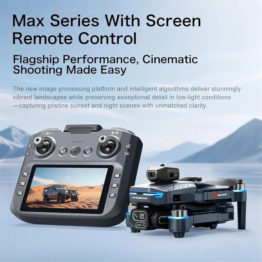 New GT8 Series Drone with Dual Camera & Display Remote with GPS - 4K Optical Flow | Cine F2.5 Lens | Foldable Design | Brushless Motor Drone Optical Flow Positioning Camera Drone