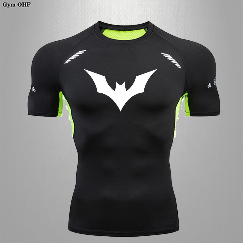 Sun Protection Sports Second Skin Running T-shirt Men's Compression Shirt Gym Workout Clothing Mens Sport Tight Sweatshirt Bat