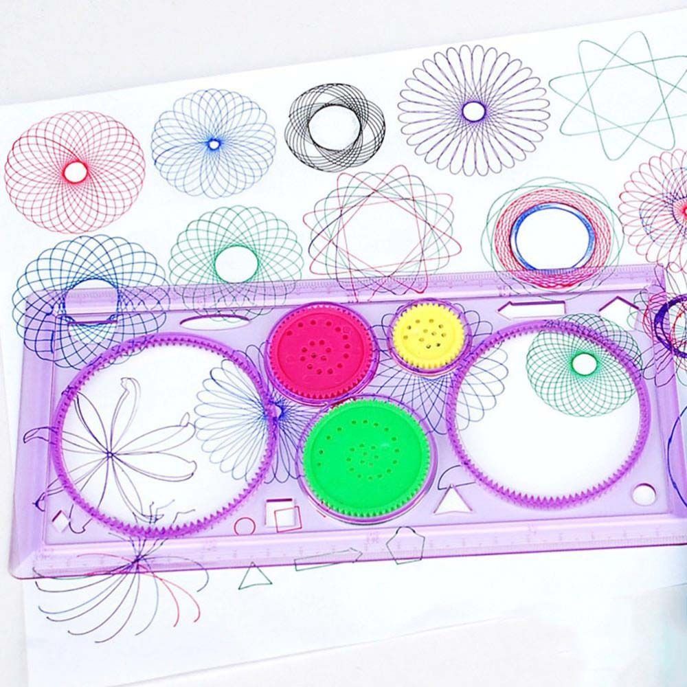 Spirograph Geometric Ruler Stencil Design Ruler Set Spiral Art Classic Toy