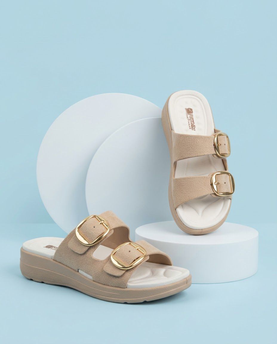 Pillow Adjustable EVA Buckle Slippers Dual Steps Soft Medicated Wedge Sandals for Women