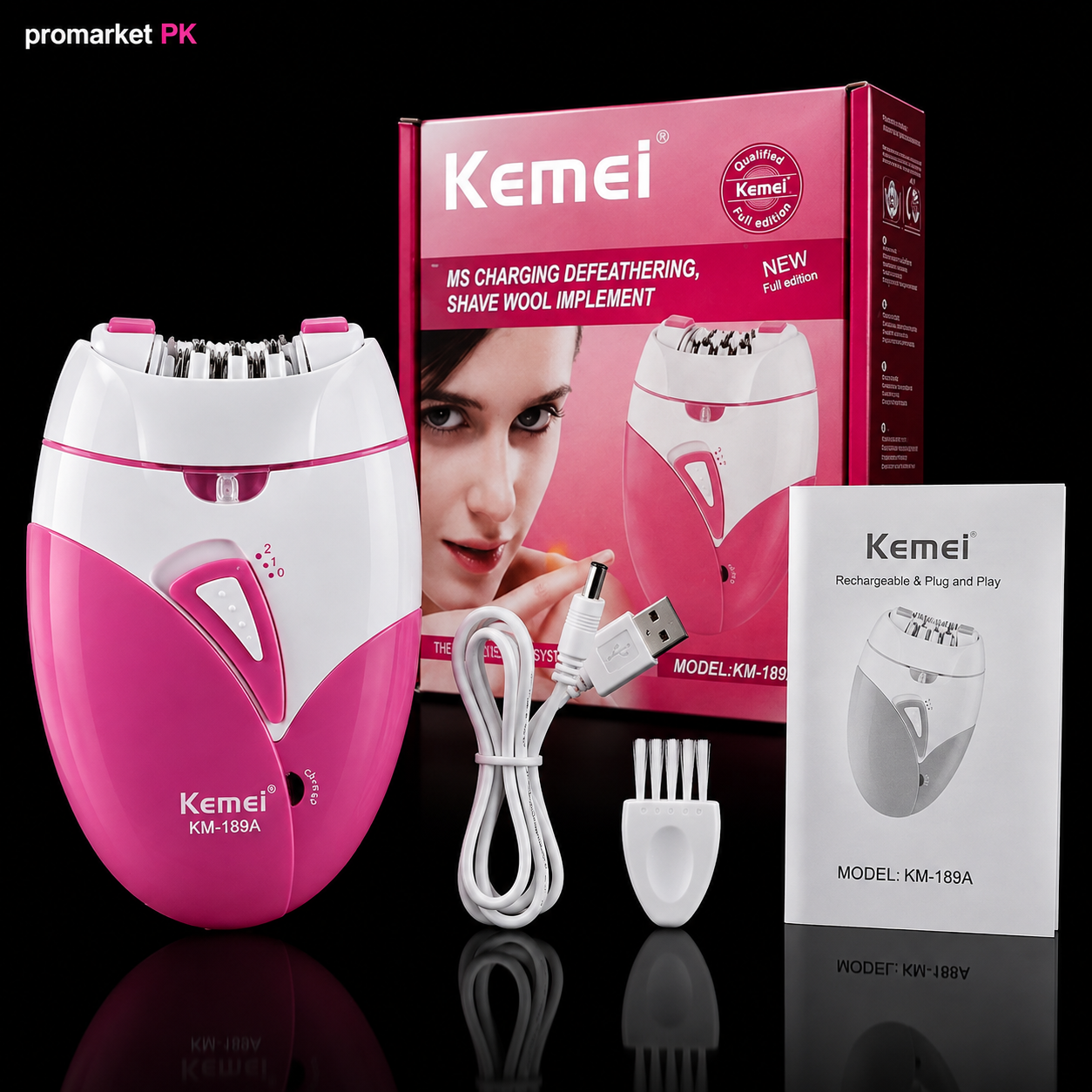 Rechargeable Epilator for Women Electric Hair Removal Machine for Face, Arms, Legs and Underarms Portable Body Hair Remover