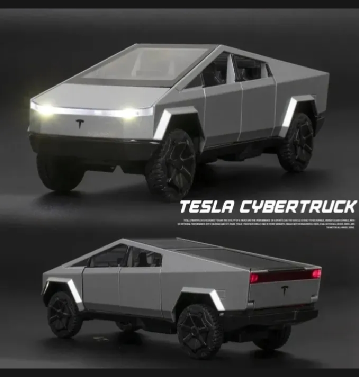 1:32 Teslas Cybertruck Trailer Car MPV VAN Alloy Diecasts Toy Vehicles Metal Toy Car Model Sound and light |