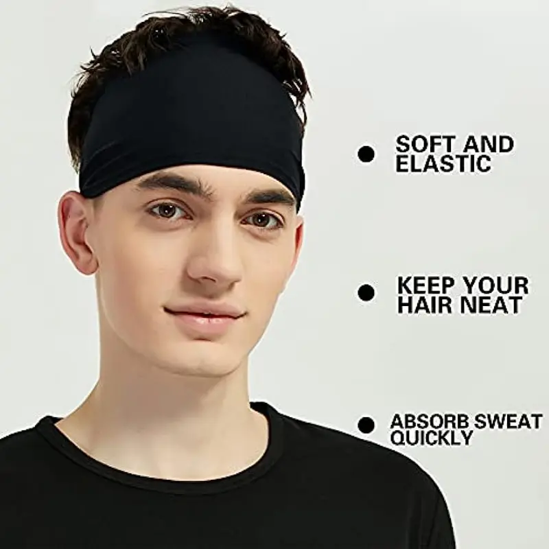 Sports Headbands for Men ,Moisture Wicking Workout Headband, Sweatband Headbands for Running,Cycling,Football,Yoga,Hairband
