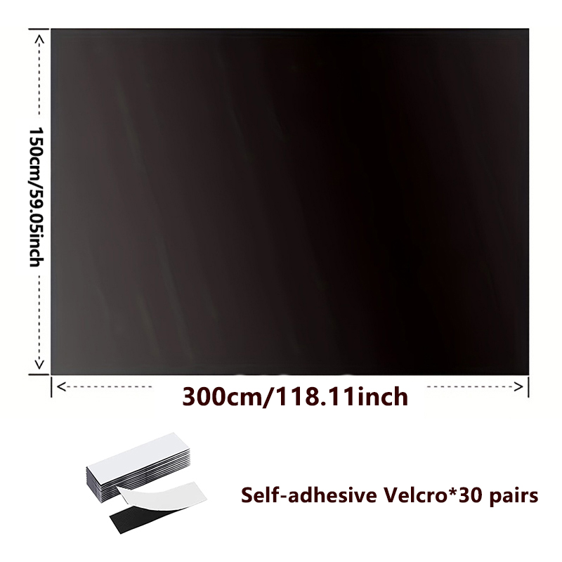 95-98% Blackout Curtain DIY Portable Travel Removable Blocking Darkest Window Film Cloth Self-adhesive Window Shades