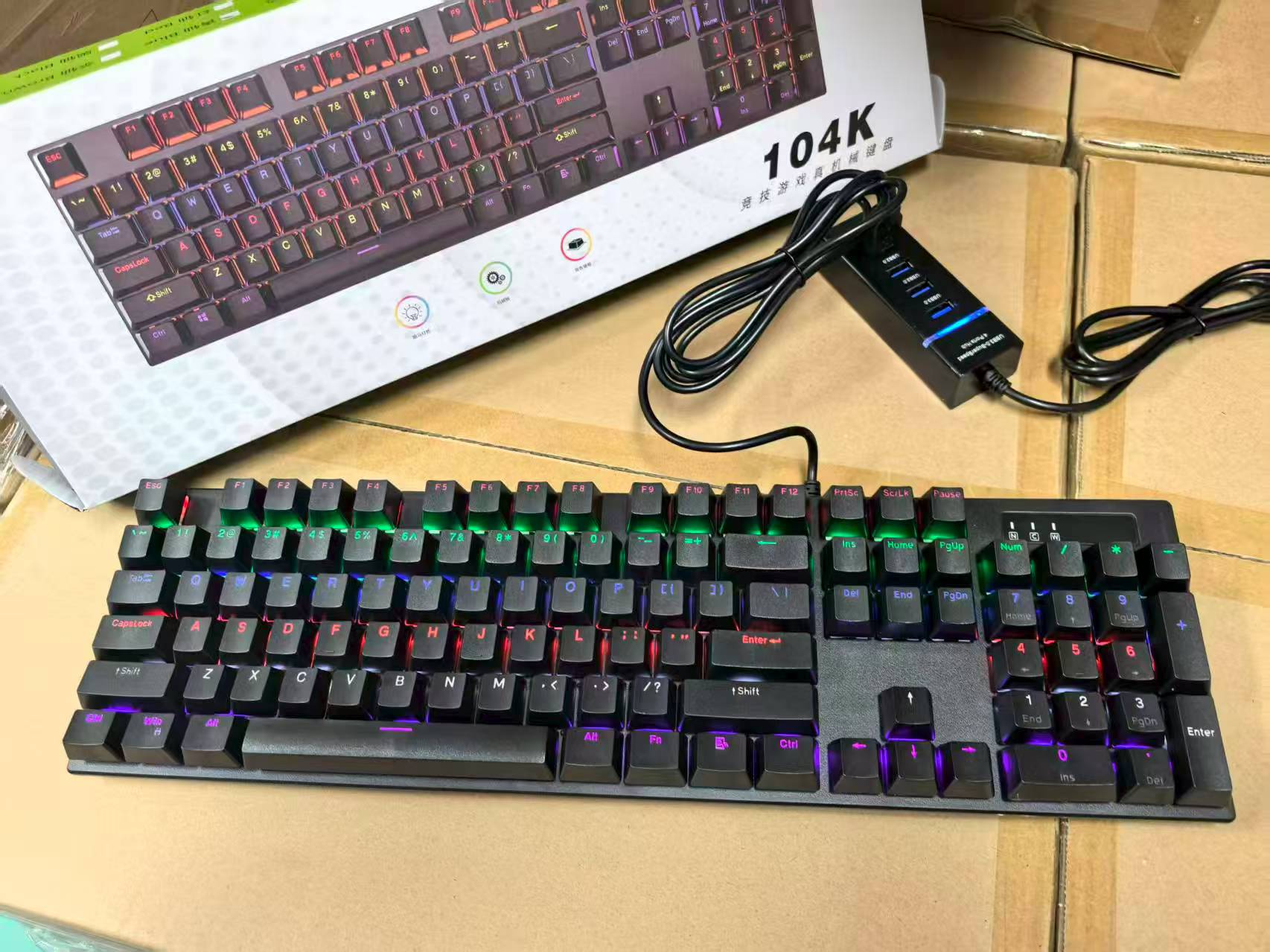 Mechanical keyboard RGB K104 blue Switches mechanical gaming keyboard tkl aound buttons