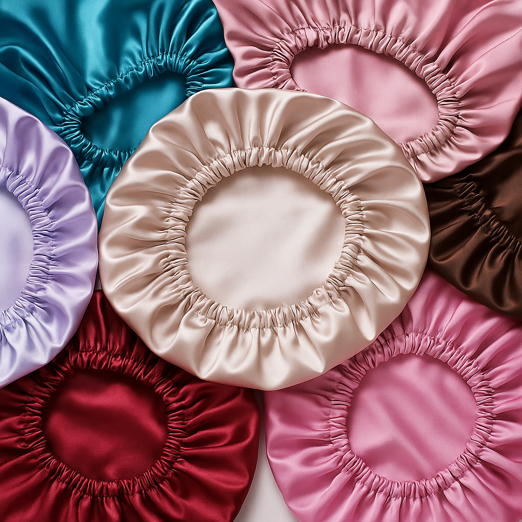 Satin Hair Bonnet for Sleeping – Double Layer Soft Silk Cap Adjustable Silk Sleep Cap - Hair Protection for Women