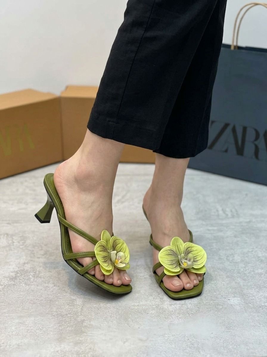 New Style Zara Flowers Heels For Girls&Women
