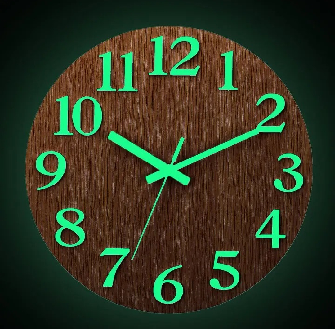 New  Acrylic light, Night Clock/ DIY 3D Clocks Night Luminous Large Wall Clock | Glow in the Night wall clock / 3D  luminous wall clock / night clock/ 24 hour display/ Wooden Wall Clock by alhafizwalls