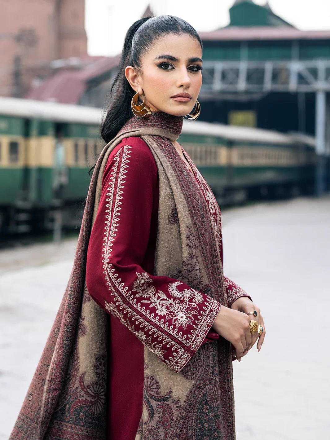 Girl & Women Dresses | Girl Dress | Embroidered Unstitched Suit 3Pc | Female Clothes | Winter Collection 2025/26 | Premium Dhanak with Pashmina Wool Shawl