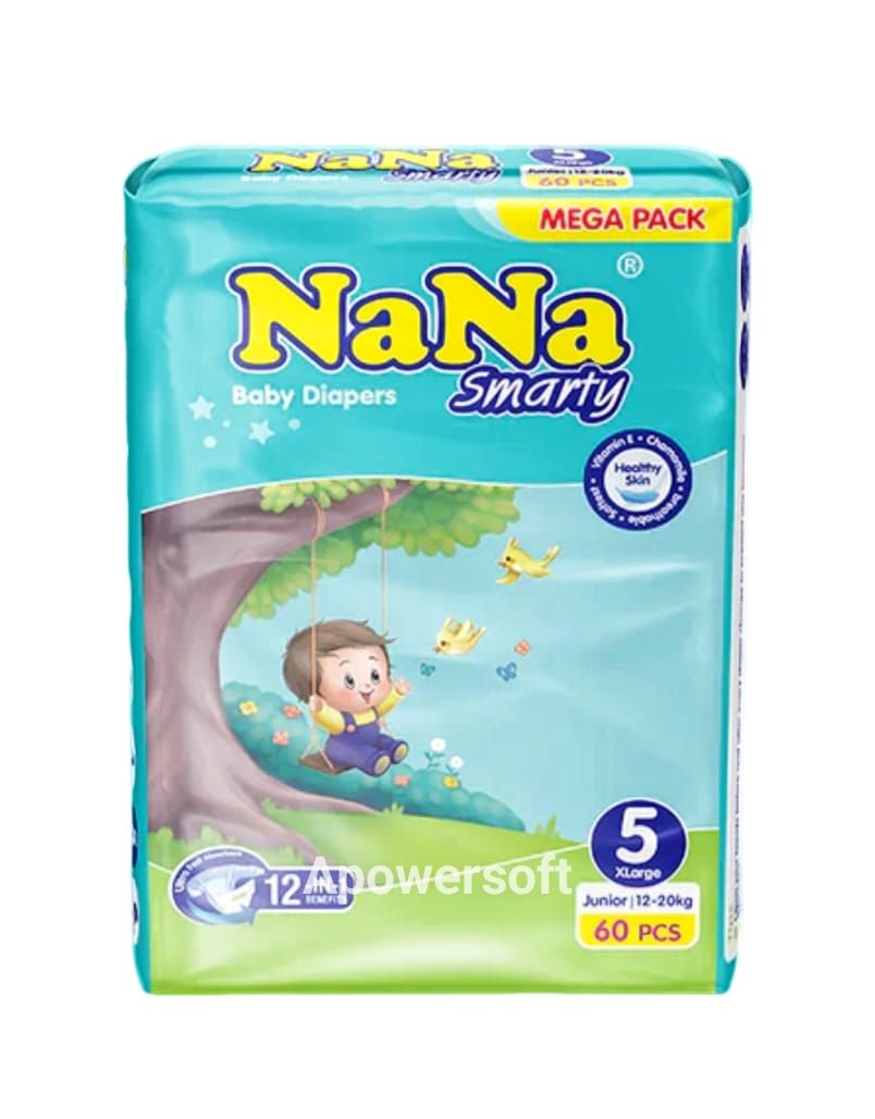 Nana Smarty baby diaper Mega pack size 5 Extra Large 60 Pcs | Daraz.pk