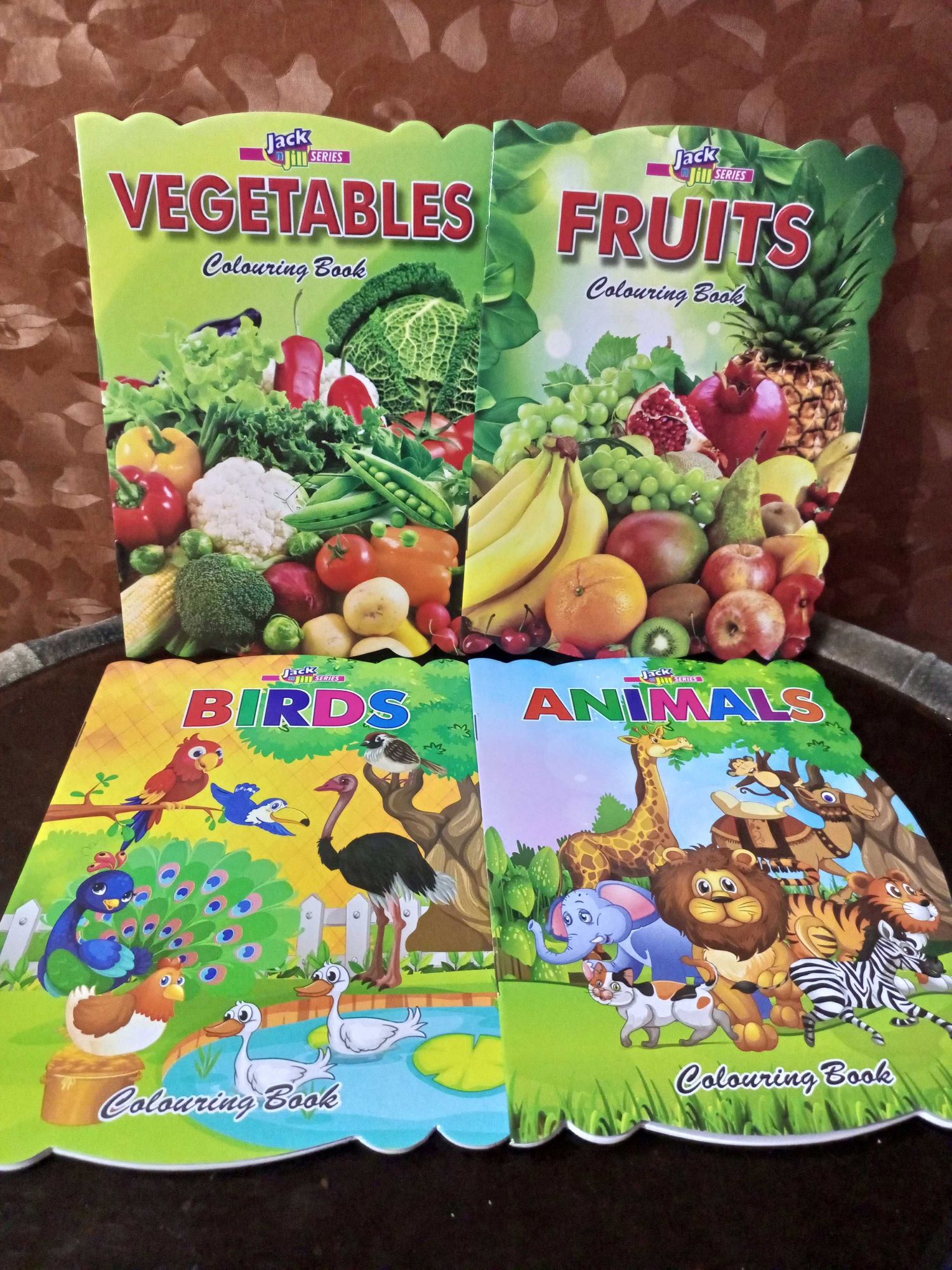 Colouring Books for kids Pack of 4 fruits, vegetables, birds and animals  black and white: Buy Online at Best Prices in Pakistan 