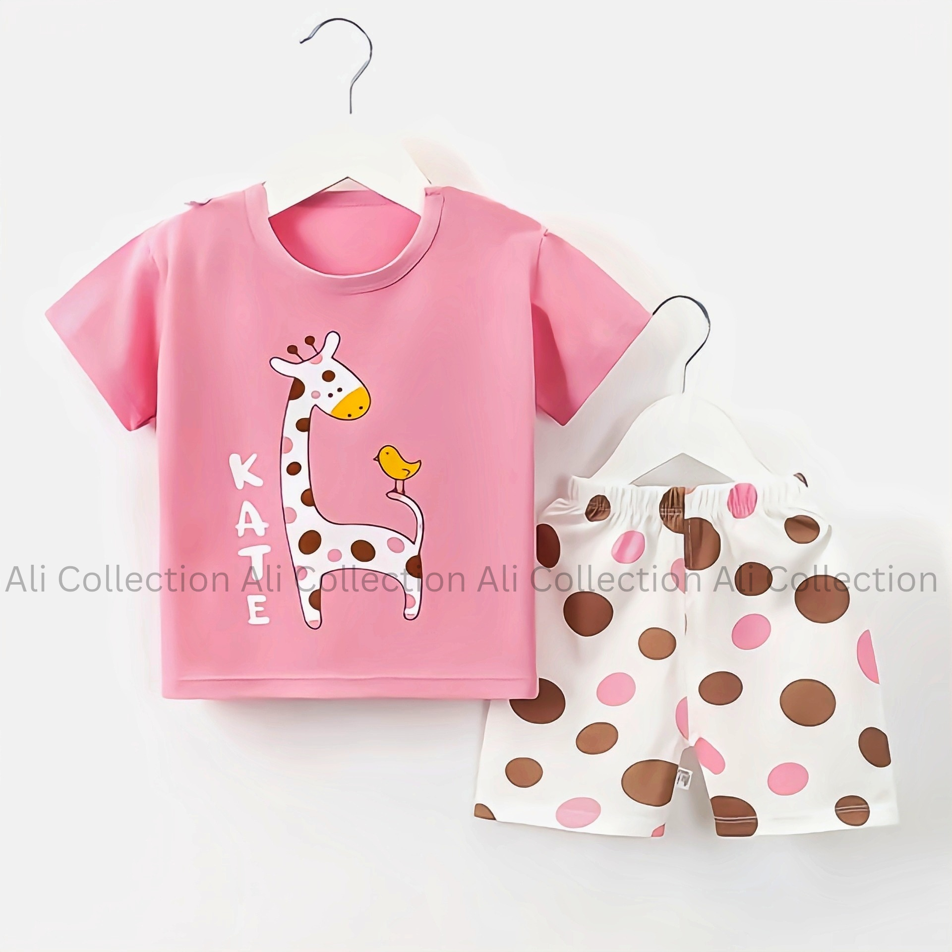T-Shirt And Short Pant For Baby Boys And Girls Round Neck And Short Sleeves Tee Tops Clothes Sets Dresses Outfit/Tshart/short/kids /baby  tshart and short / ali collection pink