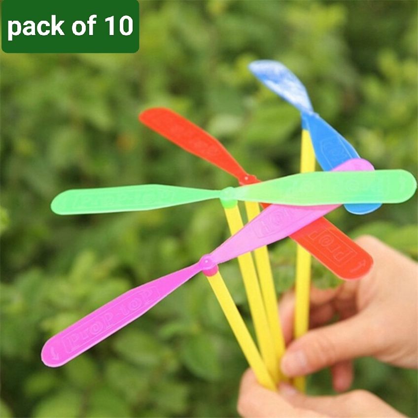 HOT DEAL NO 1 10/20/100pcs Novelty Plastic Bamboo Dragonfly Propeller Outdoor Classic Toy Kid Gift Rotating Flying Arrow Multicolor Random Color