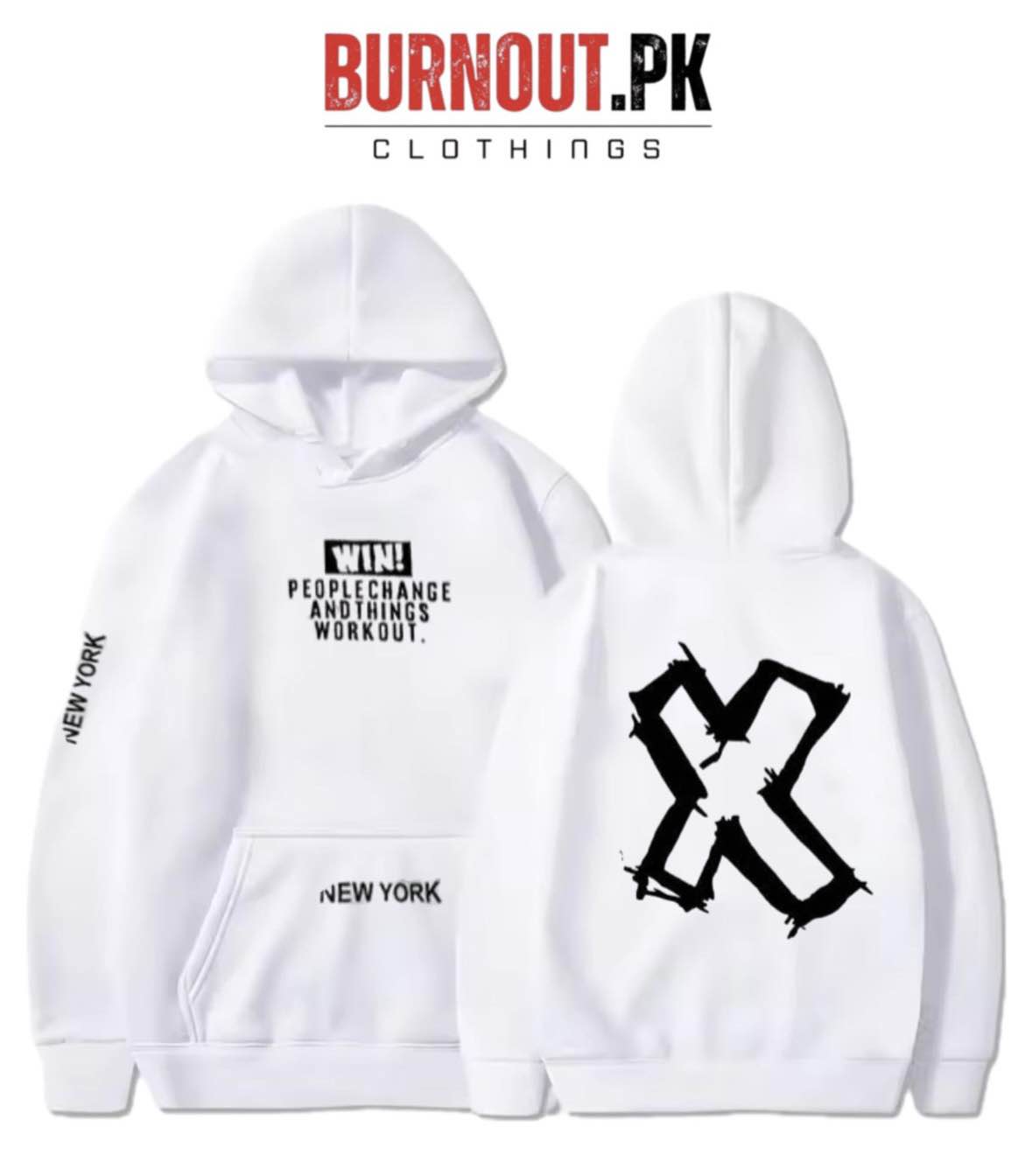 BURNOUT.PK NEW TRENDY WINTER COLLECTION PREMIUM QUALITY FRONT BACK PRINTED HOODIES FOR MENS AND WOMENS