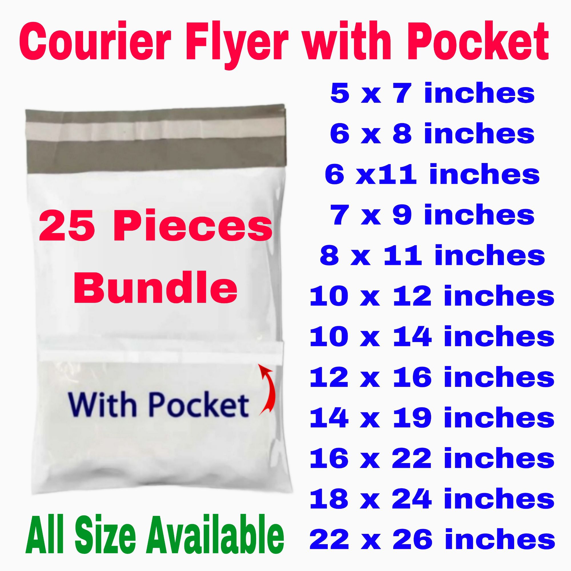 Premium Courier Flyer Bag With Pocket Strong Durable Packing Mail 