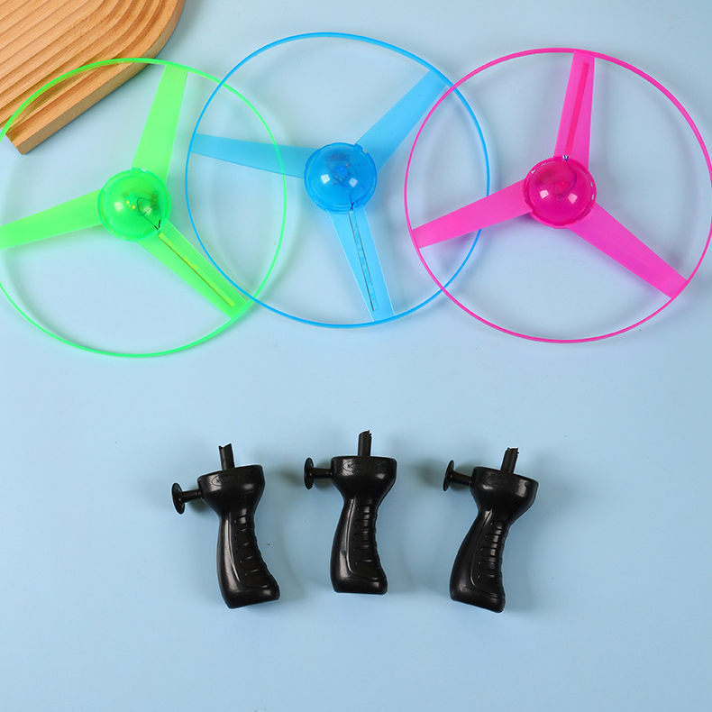 Kids Luminous Flying Disc Propeller Toys LED Lighting Pull String Flying UFO Toy Spinning Top Outdoor Game Sports Toy  hot