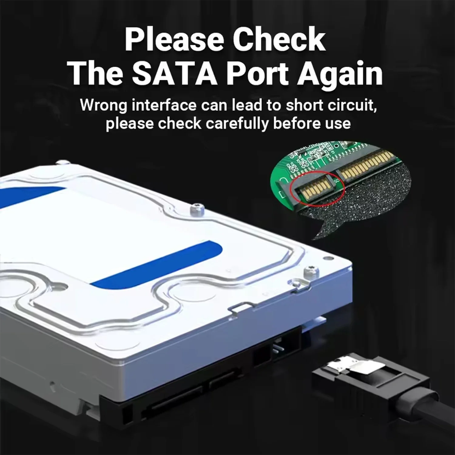 Cable 90 Degree SATA Cable SATA III 6Gbps Right Angle Data Cable for SSD, HDD, CD/DVD Drives, Hard Drive, Gaming PC, Desktop