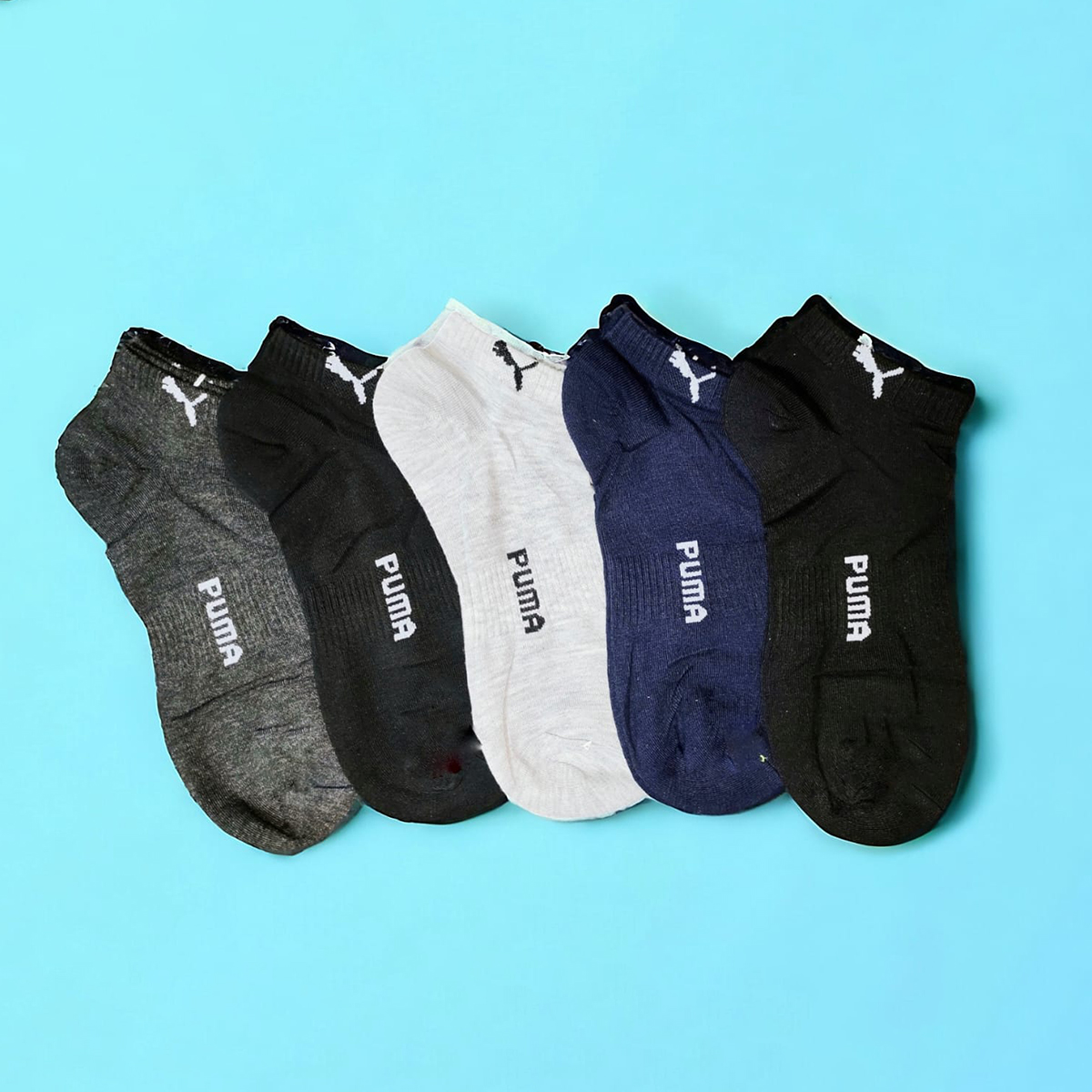 Men's Multicolor Pack of 5 Spring Summer Short Low Cut Sport Ankle Breathable Comfortable Durable Trendy Tube Socks