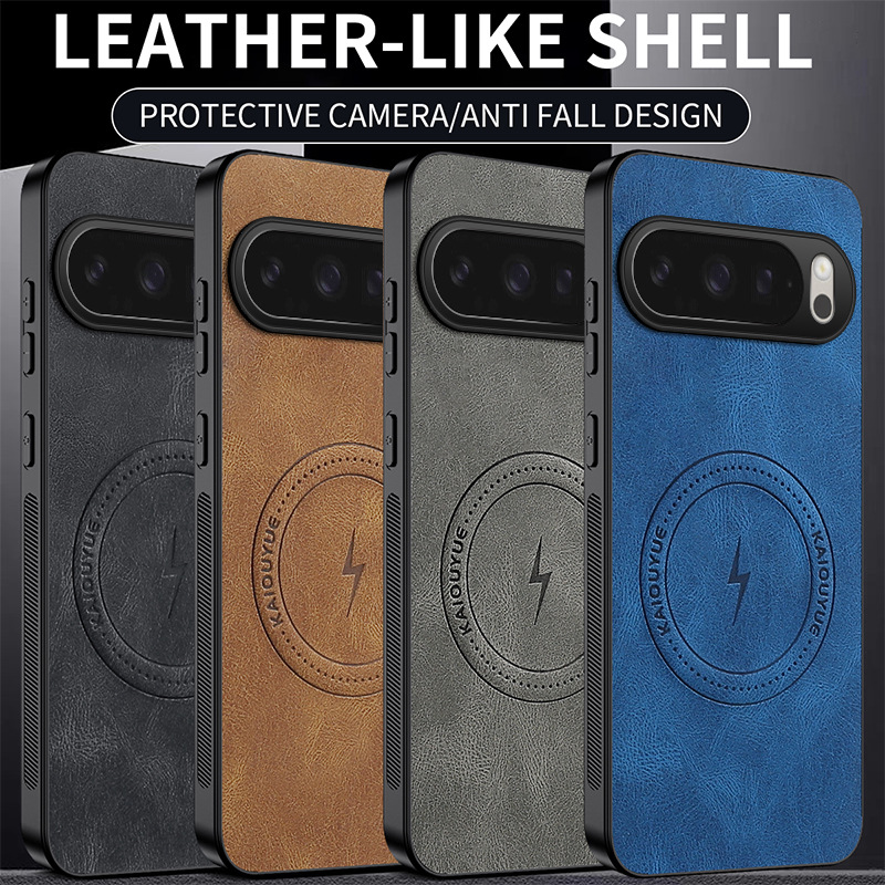 Luxury Classic Leather Magnetic Phone Case For Google Pixel 10 9 Pro XL 9A 8A 8 7 7A 6 6A For Magsafe Wireless Charging Cover