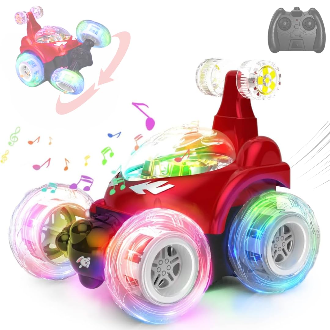Big Stunt Remote Control 360° Rechargeable Car with Attractive Lights and Sound with Remote Control Toy for Kids