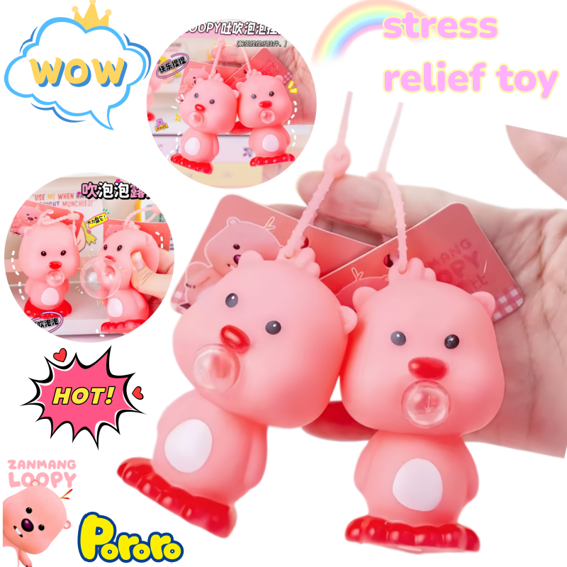New Loopy cartoon cute couple doll keychain for boys and girls, backpack, access card pendant decoration, stress relieving toy