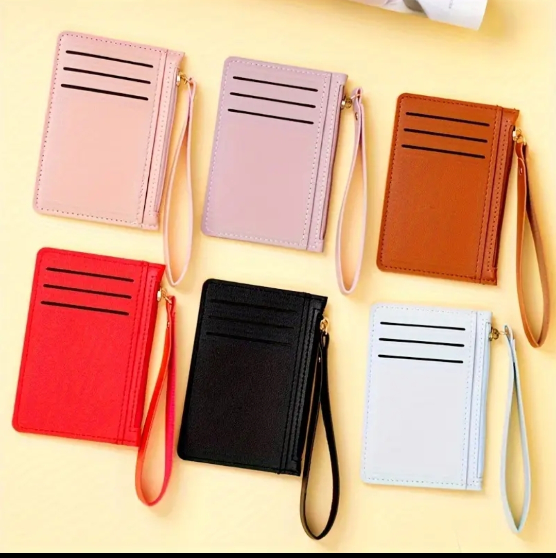 Women's Minimalist Credit Card Holder Solid Color Clutch Wallet Portable Simple Coin Purse
