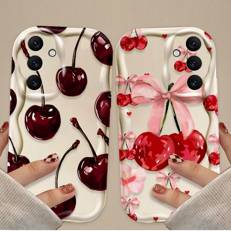 Cute Red Cherry Butterfly Phone Case for   A16 A06 A55 A35 A25 A15 A05 A05S A54 A34 A24 A14 A73 A53 A33 A23 A52