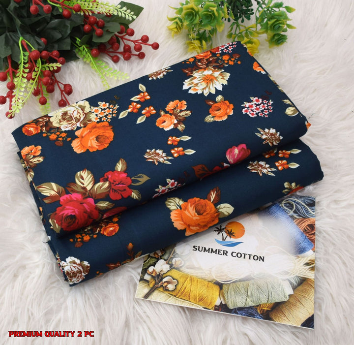 Girls unstich Polo cotton All over 3 meter two piece suit price in Pakistan