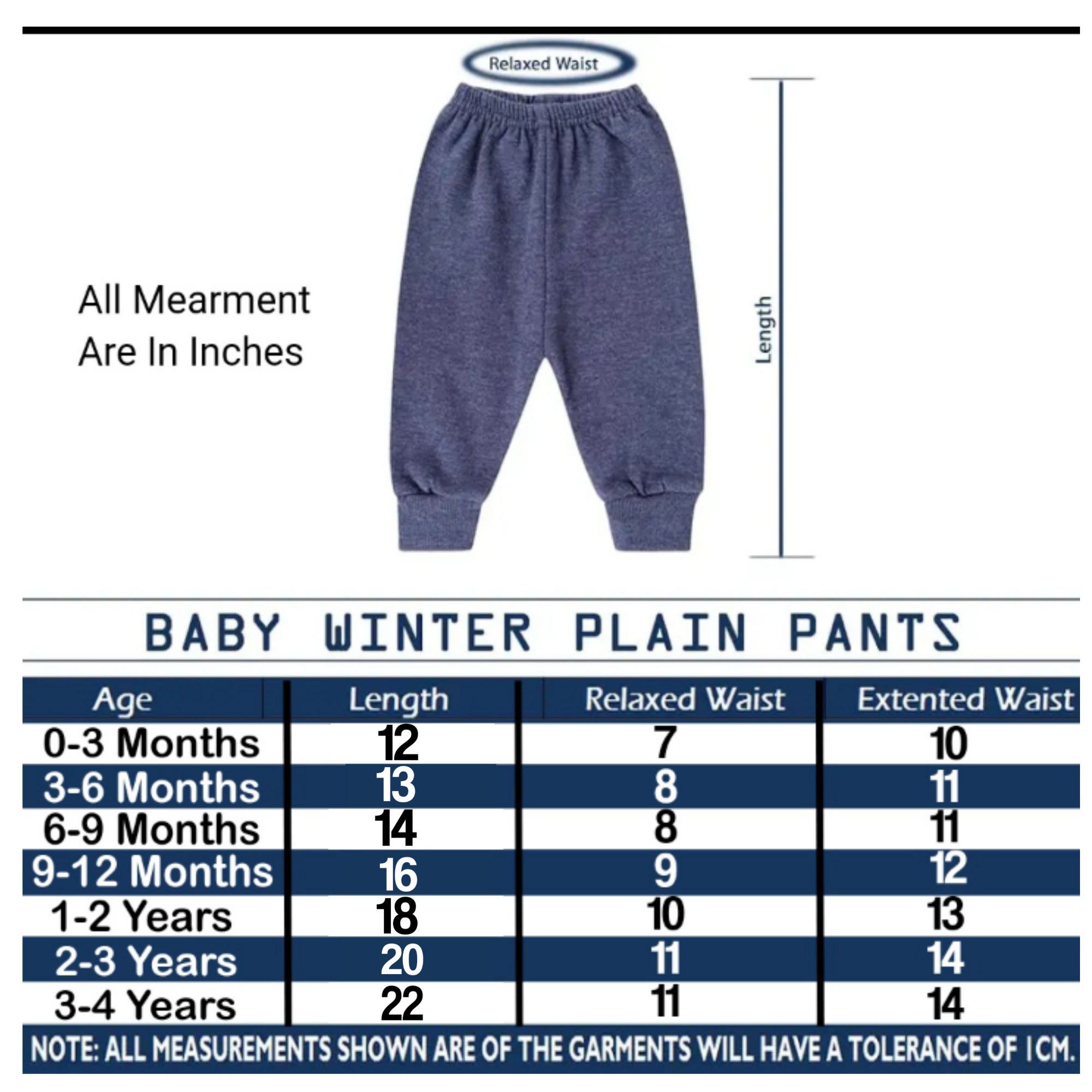 Kids Winter Leggings [ Pack Of 4] Random Colors Baby Fleece Warm Pajama Pants with Rib