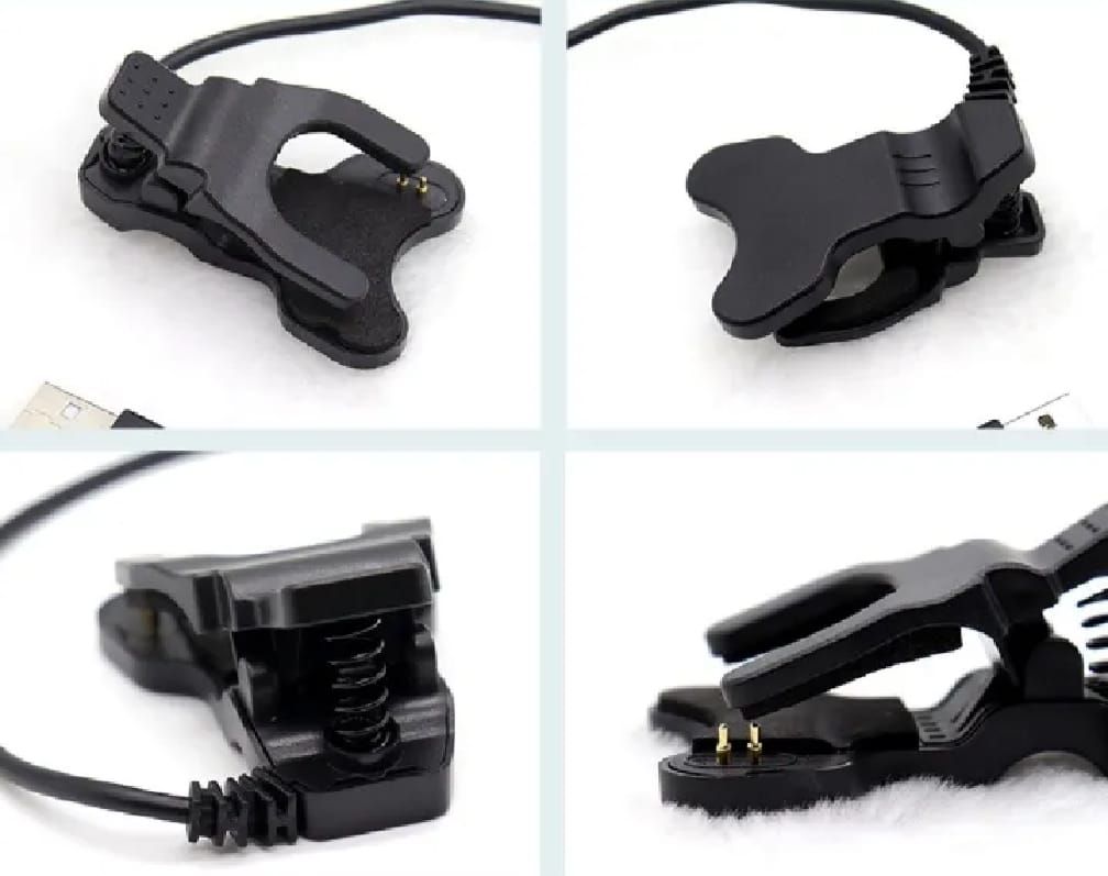 Universal USB Charging Clip Cable for Compatible Smart Fitness Band & Smart Watch – Fast Charging Magnetic Pin Charger – Black