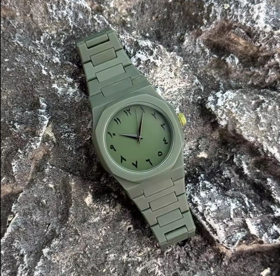 Arabic Aura Watch (Premium Quality) White Men Watch