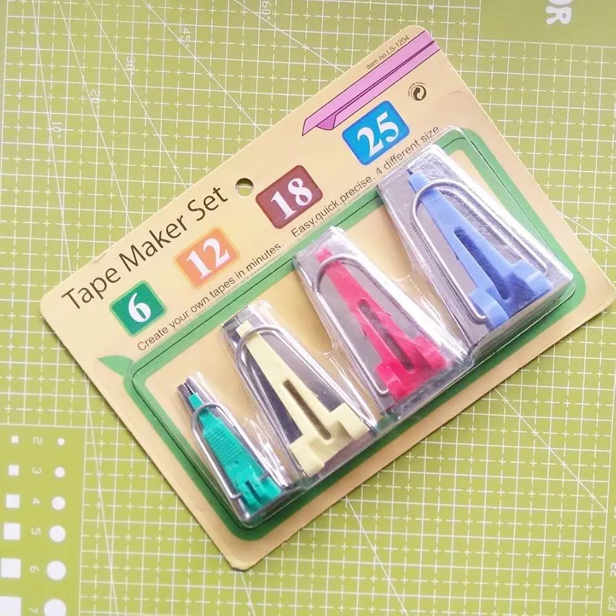 Bias Tape Maker Set 6mm 12mm 18mm 25mm (4pcs / 5Pcs ) | Fabric Bias Binding Maker | Sewing & Quilting Tools | DIY Sewing Accessories