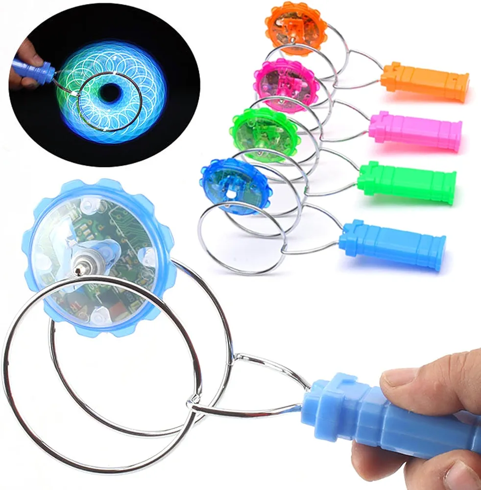 Colorful Luminous Gyro Magnetic Spinning Top Rotating Gyroscope Led Light Show Funny Toy Kids Children'S Gift 