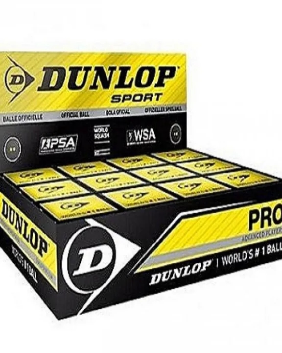 Golden store Squash Ball Dunlop double yellow Dott  pack 12 ps