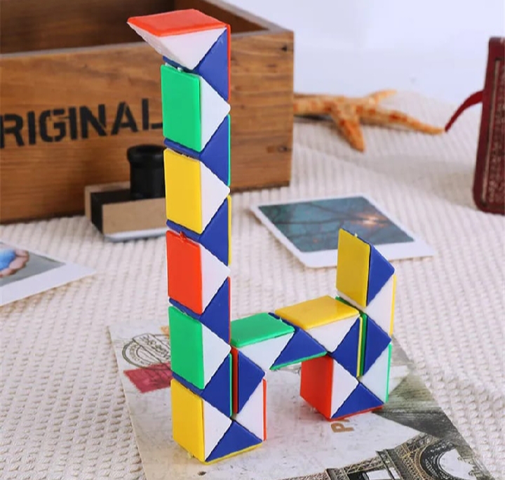 24 Blocks Snake Puzzle Cube – Magic Twist Toy for Kids | Colorful Shape Puzzle