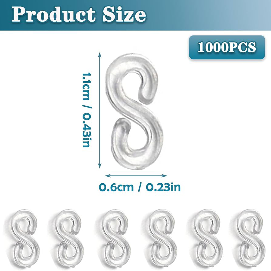 S-Clips for Loom Rubber Band 250 Pcs