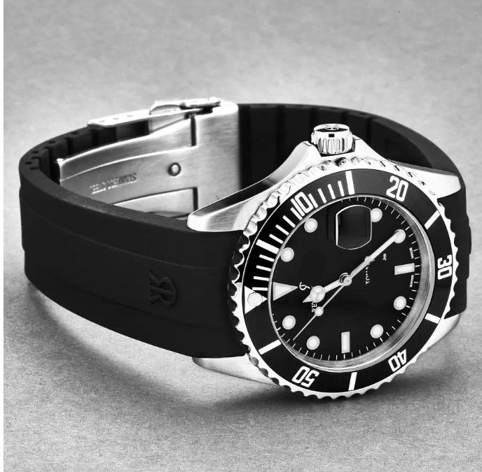 Luxury and Fancy Decent Design Round Dial Rubber Strap Watch For Men