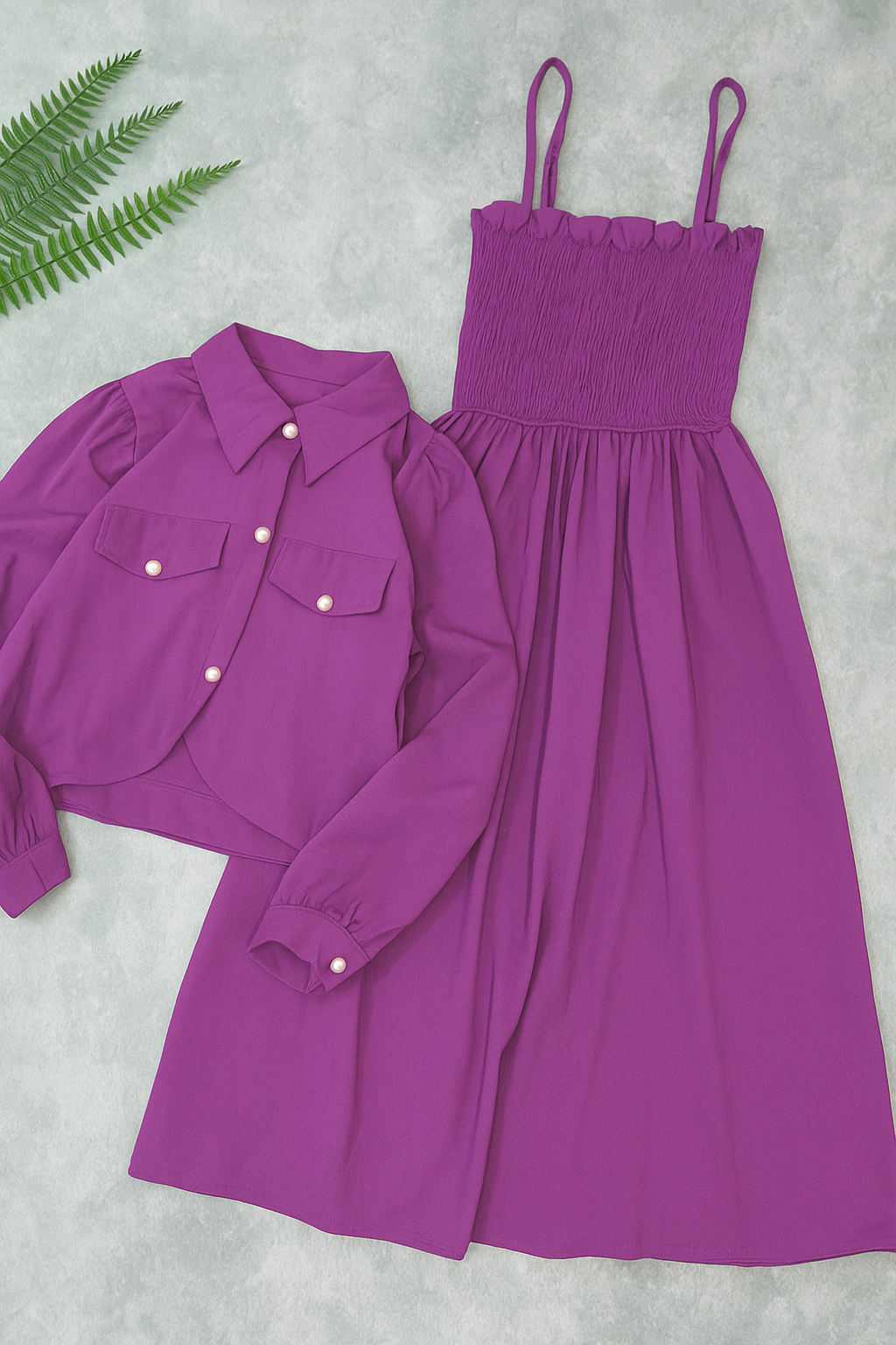 Deals Planet Kaaj Button Coati with Gazzer Romper Frock – Stitched 2 Piece Dress for Girls & Women | Summer Collection 2025 | Eid Special | Casual & Party Wear