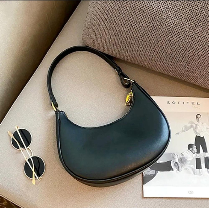 Premium PU Leather Vintage Crescent Sling Bag for Women - Stylish Shoulder Purse