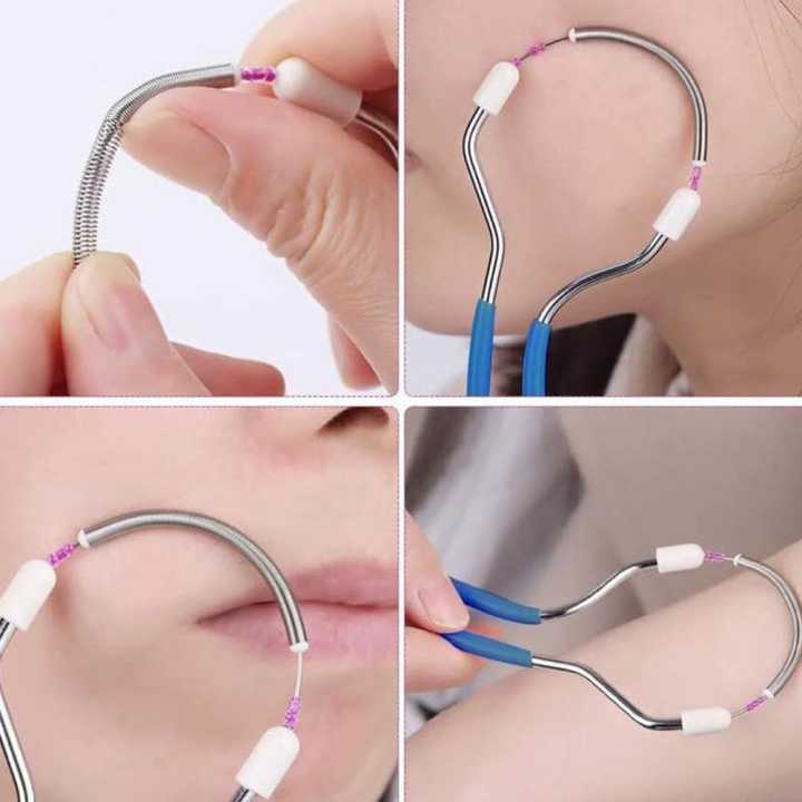 Spring Facial Hair Remover | Manual Face Hair Removal Epilator | Facial Threading Tool for Upper Lip, Chin & Eyebrows | Beauty Tool